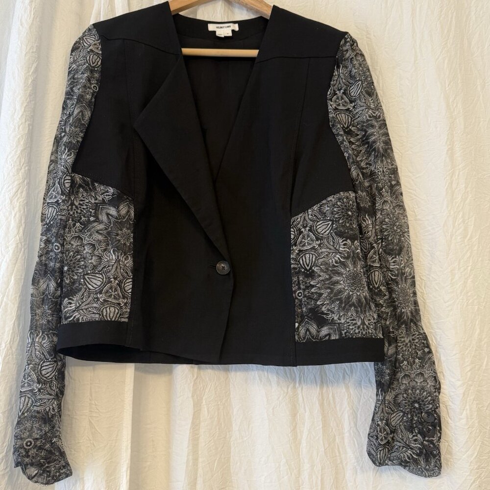 Helmut Lang Designer Silk Lightweight Blazer Size 6‎ Chiffon Luxury Chic